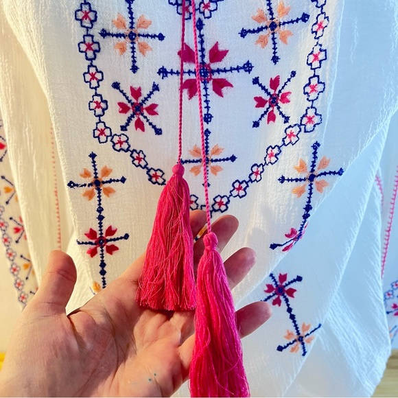 NWOT Robert Roller Rabbit Embroidered Gauze Tunic - Picture 7 of 14